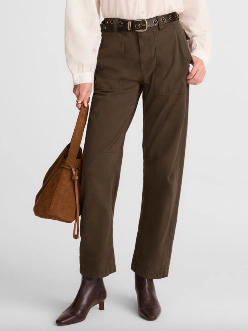 NWT! MADEWELL Darted Barrel Leg Pants Size 25